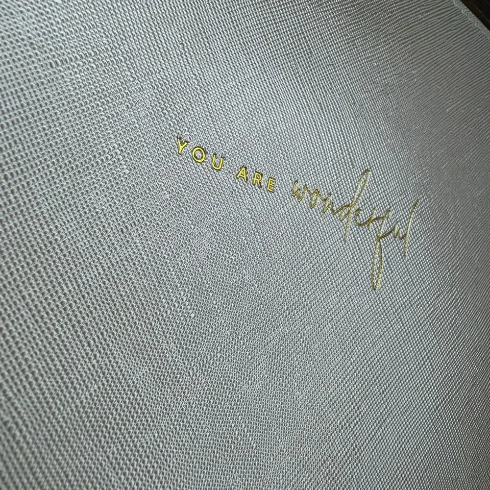 Katie Loxton London YOU ARE WONDERFUL Zipper Pouch Clutch Metallic cream gold